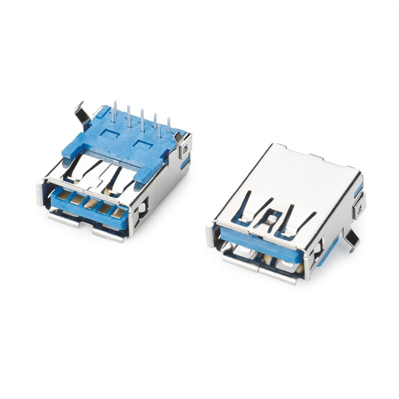 USB3.0AF板上90度DIP弯脚