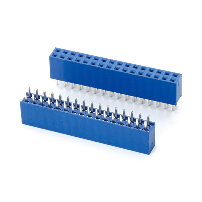 2.54mm180度双排排母蓝色