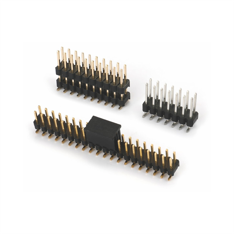 2.0mm双排可双塑可加央持盖SMT排针